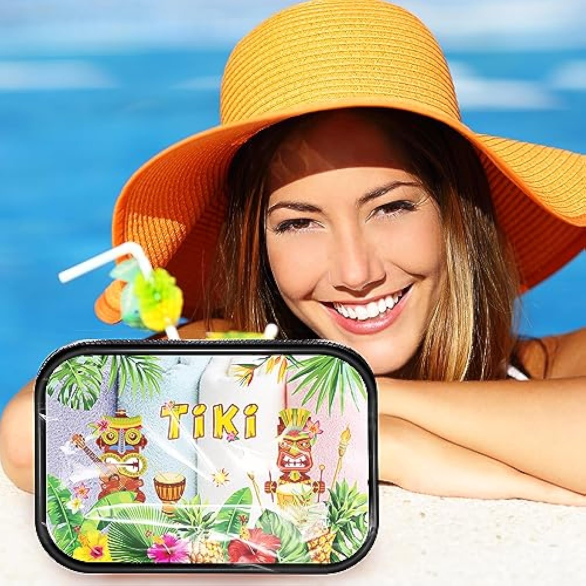 6 Pcs Hawaiian Clear Toiletry Bags, Waterproof